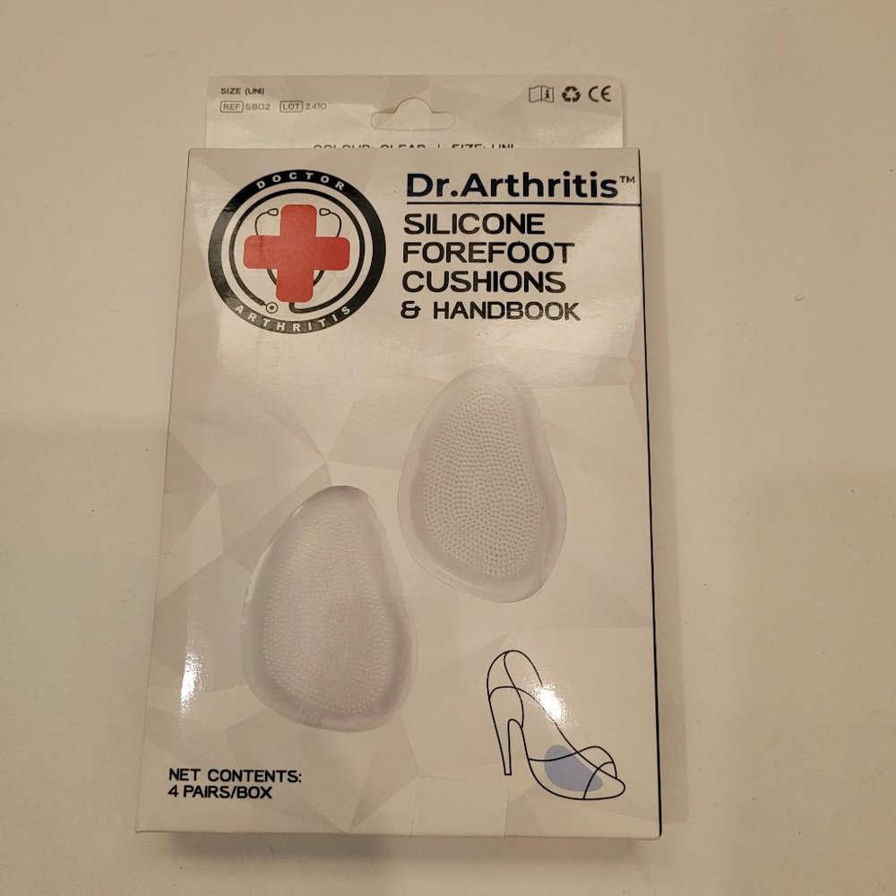 Dr. Arthritis Silicone Forefoot Cushions & handbook 4 pairs per box New In Box